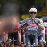 Jasper Philipsen le plus rapide à Saragosse KEYSTONE/AP/MOSA'AB ELSHAMY